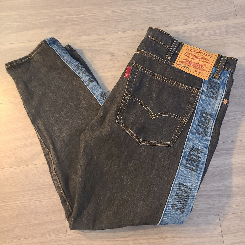 Levi's Men's Size 40 Hi-Ball Spellout Logo Black Jeans
